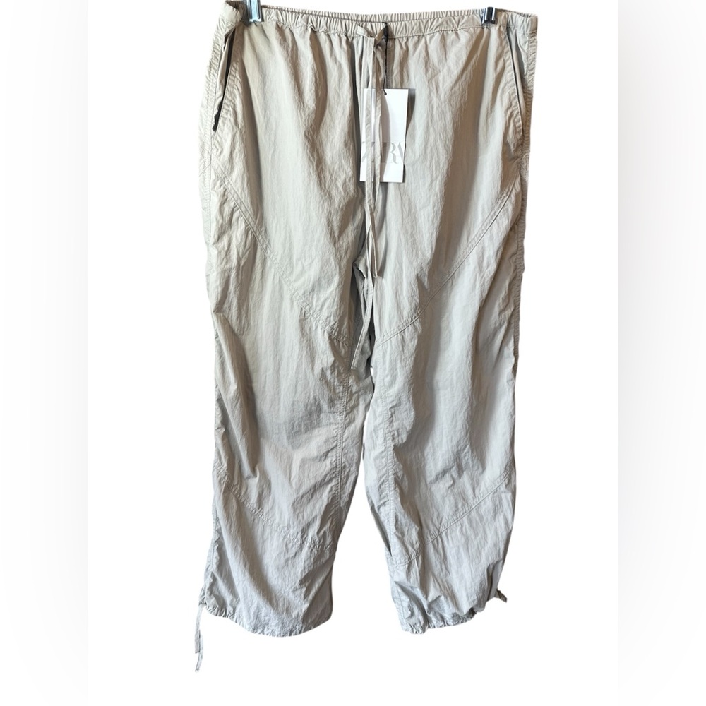 ZARA Baggy Beige/Grayish  Pants Women's